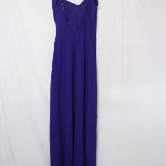 DAVE & JOHNNY ROYAL CHIFFON OVERLAY LONG DRESS - Picture 12 of 16